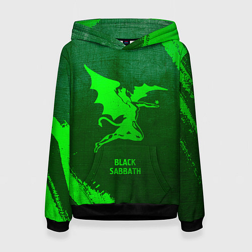 Женская толстовка Black Sabbath - green gradient / 3D-Черный – фото 1