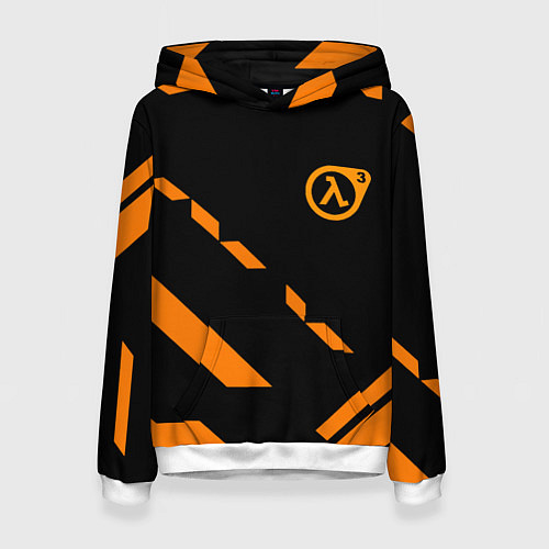 Женская толстовка Half life geometry orange / 3D-Белый – фото 1