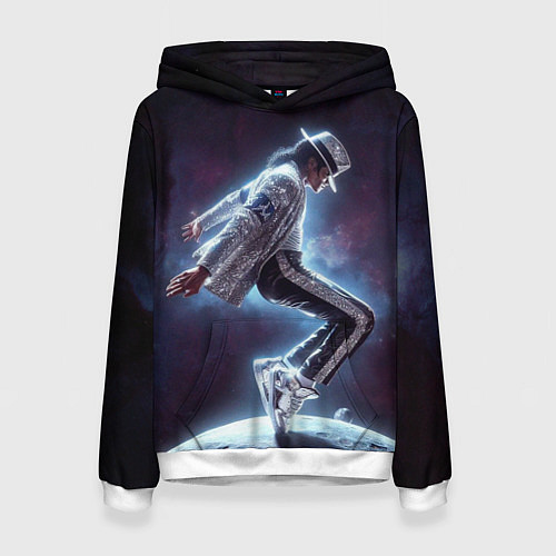 Женская толстовка Michael Jackson on the moon / 3D-Белый – фото 1