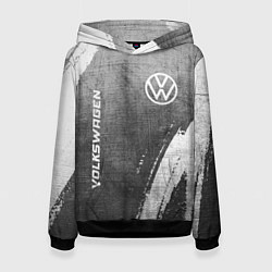 Толстовка-худи женская Volkswagen - grey gradient вертикально, цвет: 3D-черный