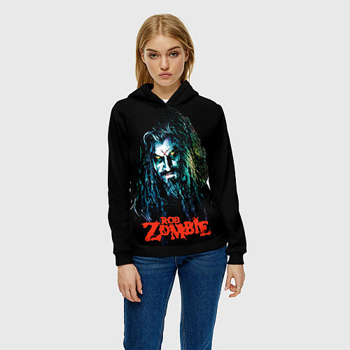 Женская толстовка Rob zombie portrait / 3D-Черный – фото 3