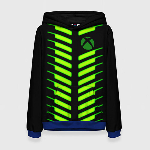 Женская толстовка Xbox green line / 3D-Синий – фото 1