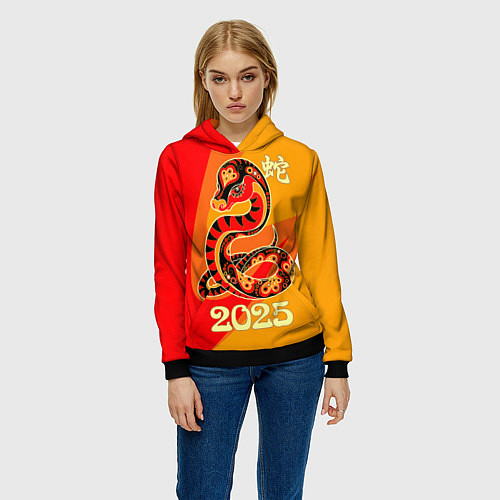Женская толстовка Год змеи - 2025 / 3D-Черный – фото 3