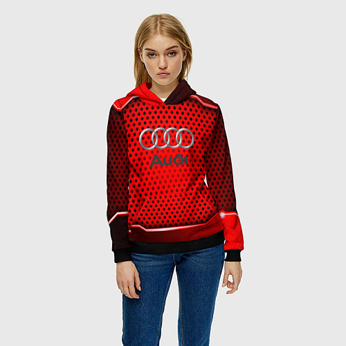 Женская толстовка AUDI текстура металик / 3D-Черный – фото 3