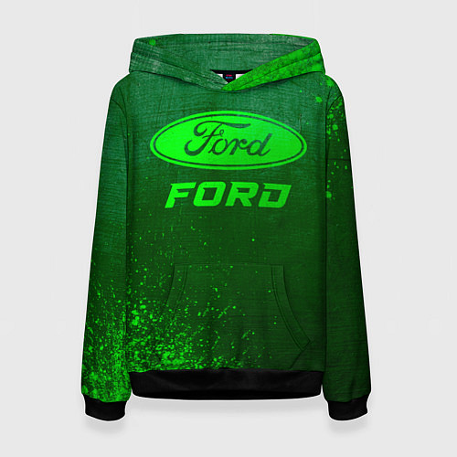 Женская толстовка Ford - green gradient / 3D-Черный – фото 1