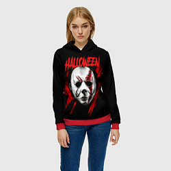 Толстовка-худи женская Halloween Michael Myers, цвет: 3D-красный — фото 2