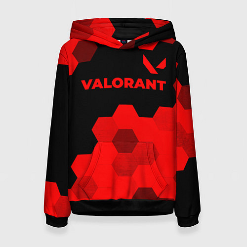 Женская толстовка Valorant - red gradient посередине / 3D-Черный – фото 1