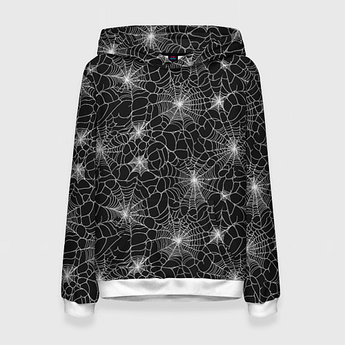 Женская толстовка Паутина - паттерн / 3D-Белый – фото 1
