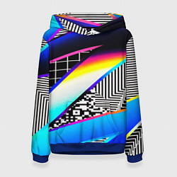 Женская толстовка Neon stripes geometry