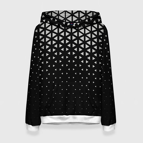 Женская толстовка Геометрический градиент - чёрно-белый / 3D-Белый – фото 1