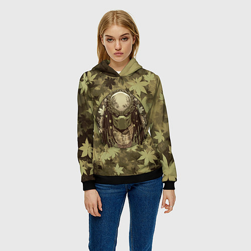 Женская толстовка Хищник в шарфе / 3D-Черный – фото 3