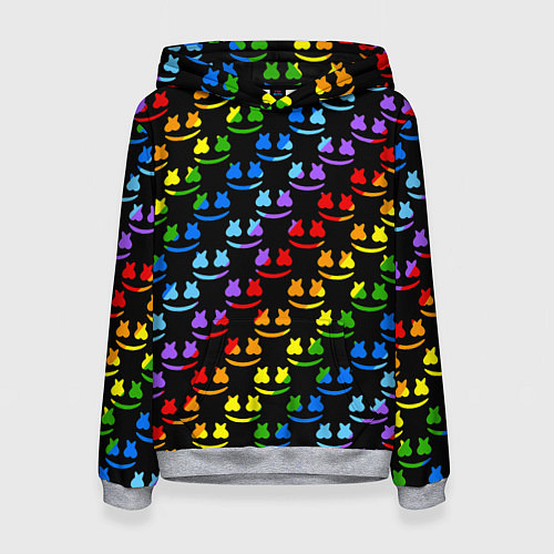 Женская толстовка Marshmello pattern neon / 3D-Меланж – фото 1