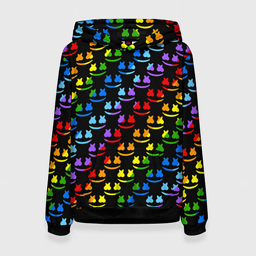 Женская толстовка Marshmello pattern neon / 3D-Черный – фото 1