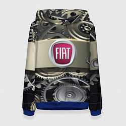 Толстовка-худи женская FIAT logo motors, цвет: 3D-синий