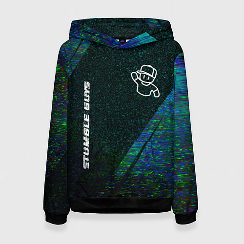 Женская толстовка Stumble Guys glitch blue / 3D-Черный – фото 1