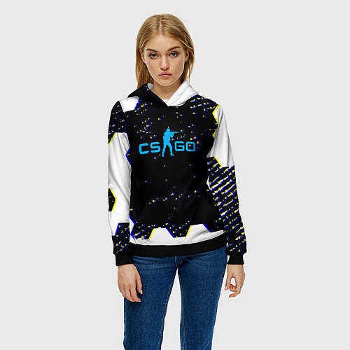 Женская толстовка CS соты абстракция / 3D-Черный – фото 3