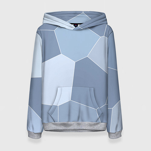Женская толстовка Стальной голубой крупная мозаика / 3D-Меланж – фото 1