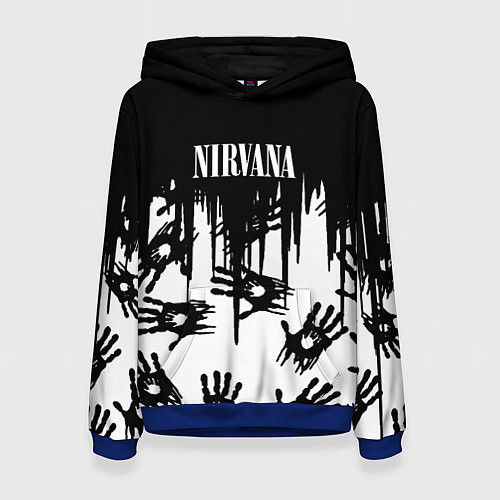 Женская толстовка Nirvana rok hand / 3D-Синий – фото 1