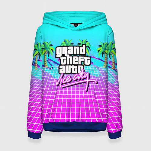 Женская толстовка Vice city tropic collection / 3D-Синий – фото 1