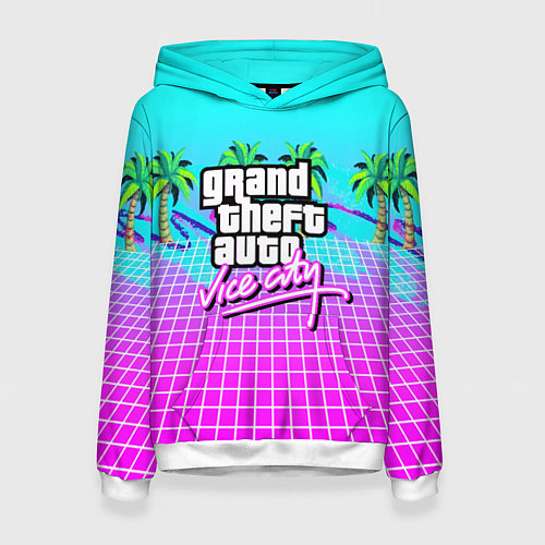 Женская толстовка Vice city tropic collection / 3D-Белый – фото 1