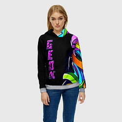 Толстовка-худи женская Geon Enduro graffitti, цвет: 3D-меланж — фото 2