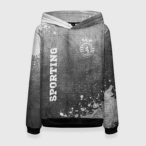 Женская толстовка Sporting - grey gradient вертикально / 3D-Черный – фото 1