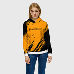 Толстовка-худи женская Black desert краски абстракция, цвет: 3D-белый — фото 2