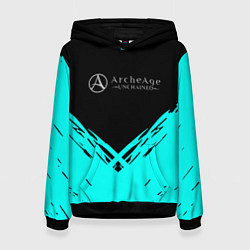 Толстовка-худи женская ArcheAge краски, цвет: 3D-черный