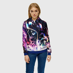 Толстовка-худи женская Фрактальный узор текстура, цвет: 3D-синий — фото 2