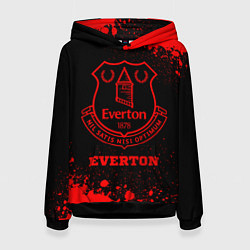 Толстовка-худи женская Everton - red gradient, цвет: 3D-черный