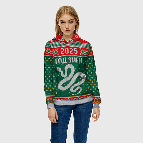 Женская толстовка 2025 новый год змеи / 3D-Меланж – фото 3