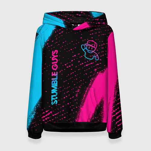 Женская толстовка Stumble Guys - neon gradient вертикально / 3D-Черный – фото 1