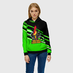 Толстовка-худи женская PUBG line geometry, цвет: 3D-черный — фото 2