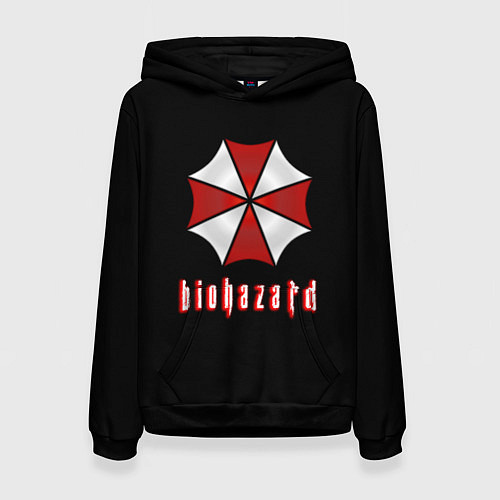 Женская толстовка Biohazard logo / 3D-Черный – фото 1