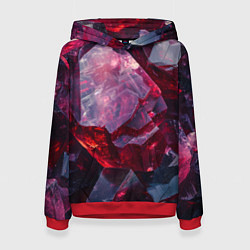 Толстовка-худи женская Драгоценный минерал, цвет: 3D-красный