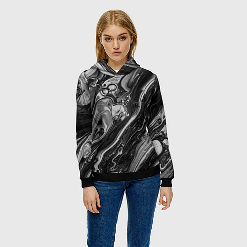 Женская толстовка Чернила / 3D-Черный – фото 3