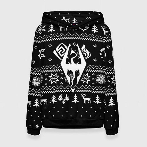 Женская толстовка The Elder Scrolls game pattern / 3D-Черный – фото 1