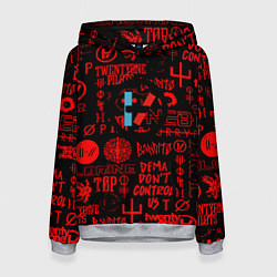 Женская толстовка Twenty one pilots pattern rock steel