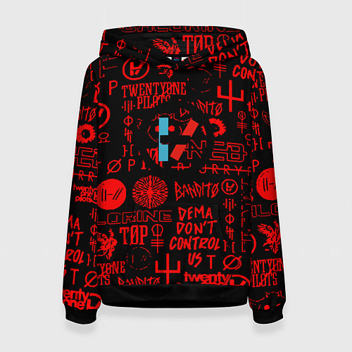 Женская толстовка Twenty one pilots pattern rock steel / 3D-Черный – фото 1