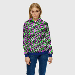 Толстовка-худи женская Juventus glitch pattern, цвет: 3D-синий — фото 2