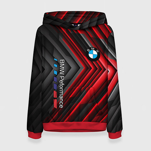 Женская толстовка BMW geometry stripes red / 3D-Красный – фото 1