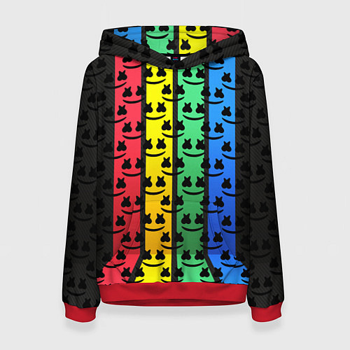 Женская толстовка Marshmello neon music dj / 3D-Красный – фото 1