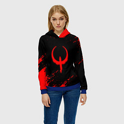 Толстовка-худи женская Quake красные краски, цвет: 3D-синий — фото 2