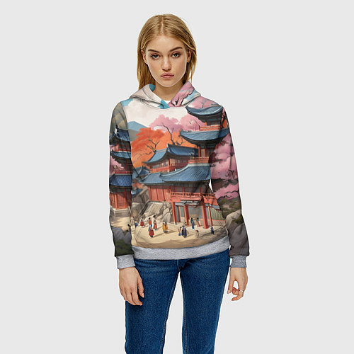Женская толстовка Чосон иллюстрация / 3D-Меланж – фото 3