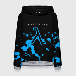 Толстовка-худи женская Half life синий камуфляж, цвет: 3D-меланж