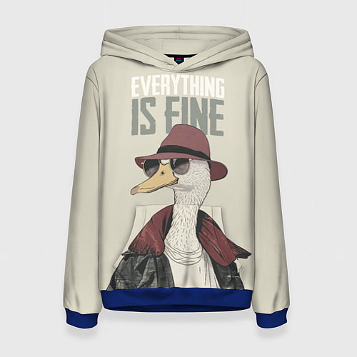 Женская толстовка Гусь - все хорошо / 3D-Синий – фото 1