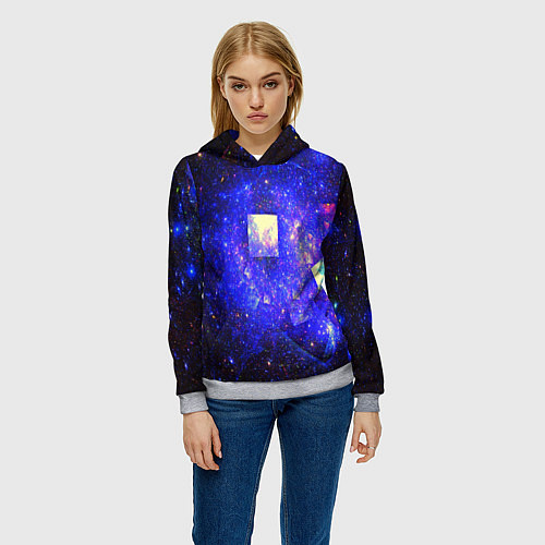 Женская толстовка Космическая абстракция звезды / 3D-Меланж – фото 3