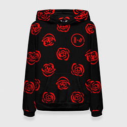 Женская толстовка Twenty one pilots rose pattern