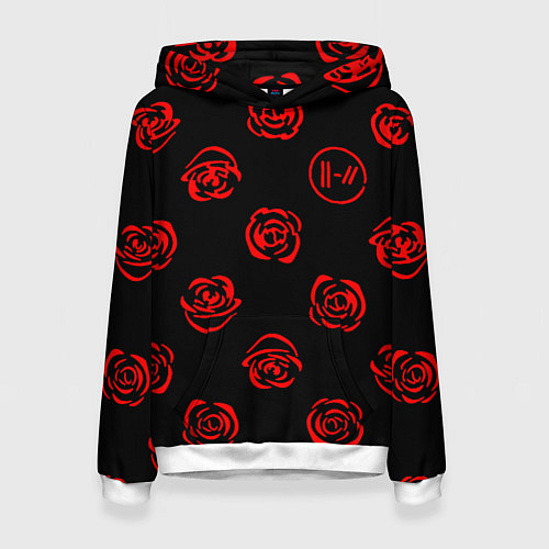 Женская толстовка Twenty one pilots rose pattern / 3D-Белый – фото 1