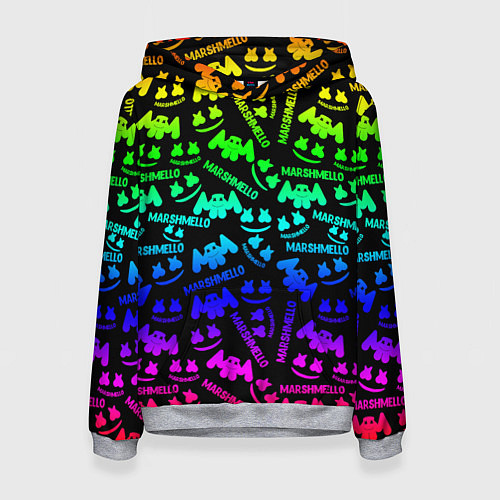 Женская толстовка Marshmello neon steel pattern / 3D-Меланж – фото 1